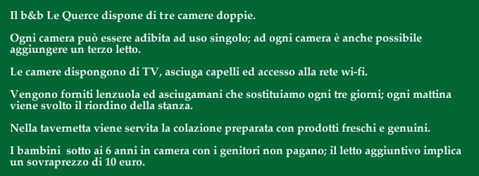 descrizione camere
